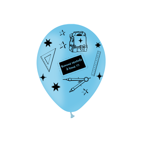 Ballon motif rentrée des classes x8 - Diam. 29cm