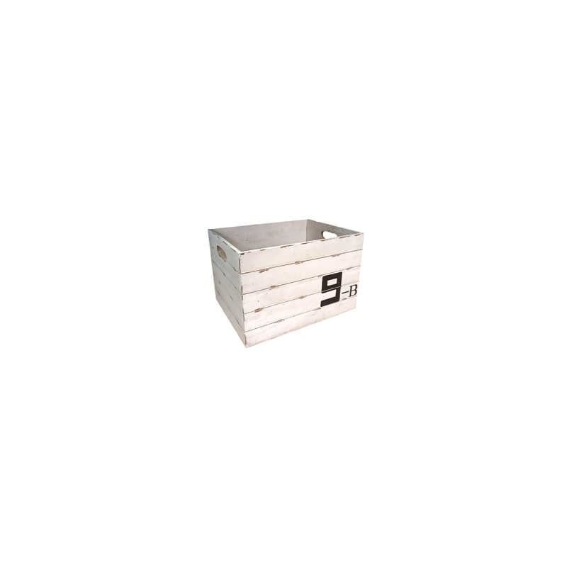 Caisse docker blanchi - OCCASION – bois – 44 x 34 x 29 cm