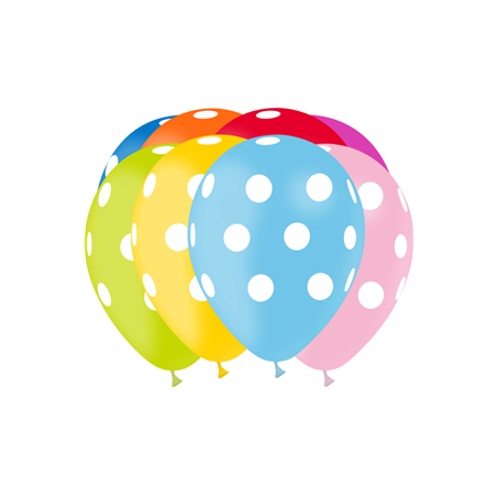 Ballon multicolore à pois x30 - Diam. 29cm