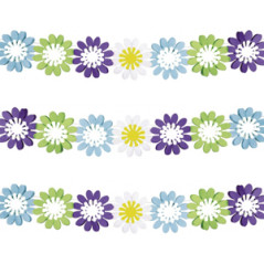 Guirlande de fleurs multicolore - papier Long. 300cm