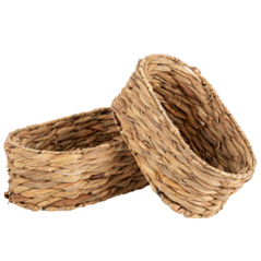 Lot de Panières en feuilles de palmier naturelles 25 x 12cm et 31,5 x 16,5cm