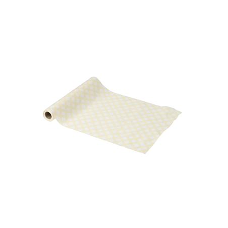 Chemin de table à carreaux vichy blanc et jaune 28cm x 5m