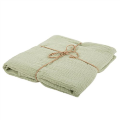 Nappe gaze de coton vert pastel 1,30 x 2,40m