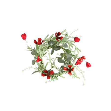 Couronne de coquelicots rouges - Diam. 35cm