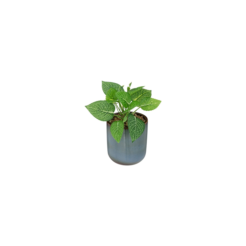 Plante artificielle pot bleu 9 x 16cm
