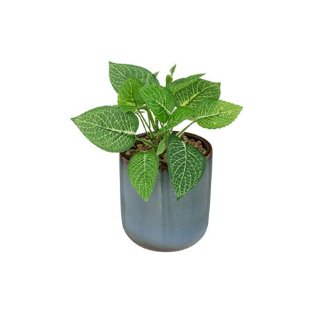 Plante artificielle pot bleu 9 x 16cm
