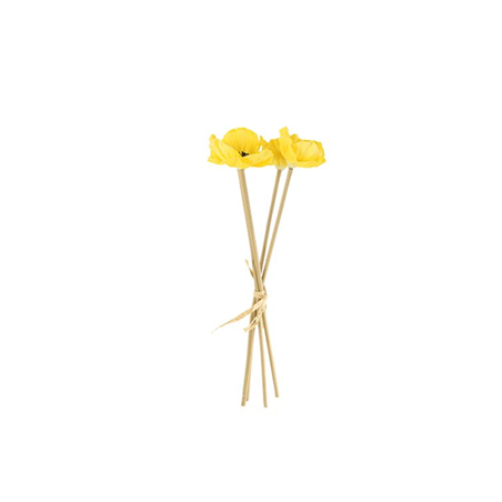 Bouquet de 4 Coquelicots jaunes - Haut. 35cm