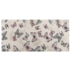 Chemin de table en lin motifs papillons 28cm x 5m