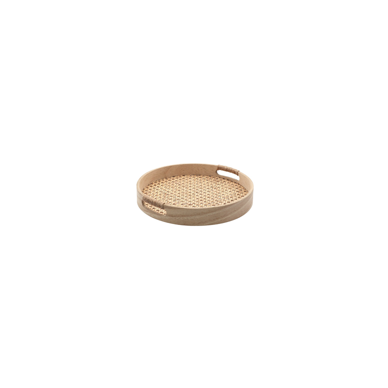 Plateau rond en cannage 30 x 4,5 cm