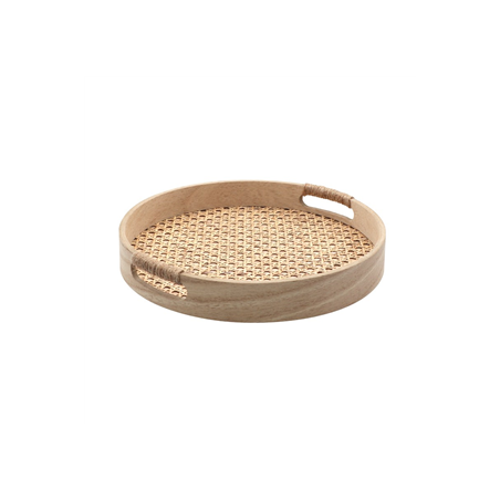 Plateau rond en cannage 30 x 4,5 cm