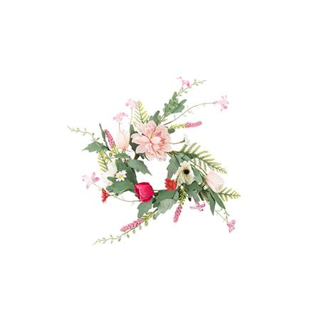 Couronne Love, Rose et Vert - Diam.30cm