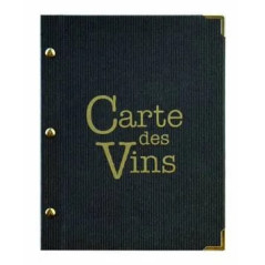 Carte des vins noire 17.5 x 25.4cm