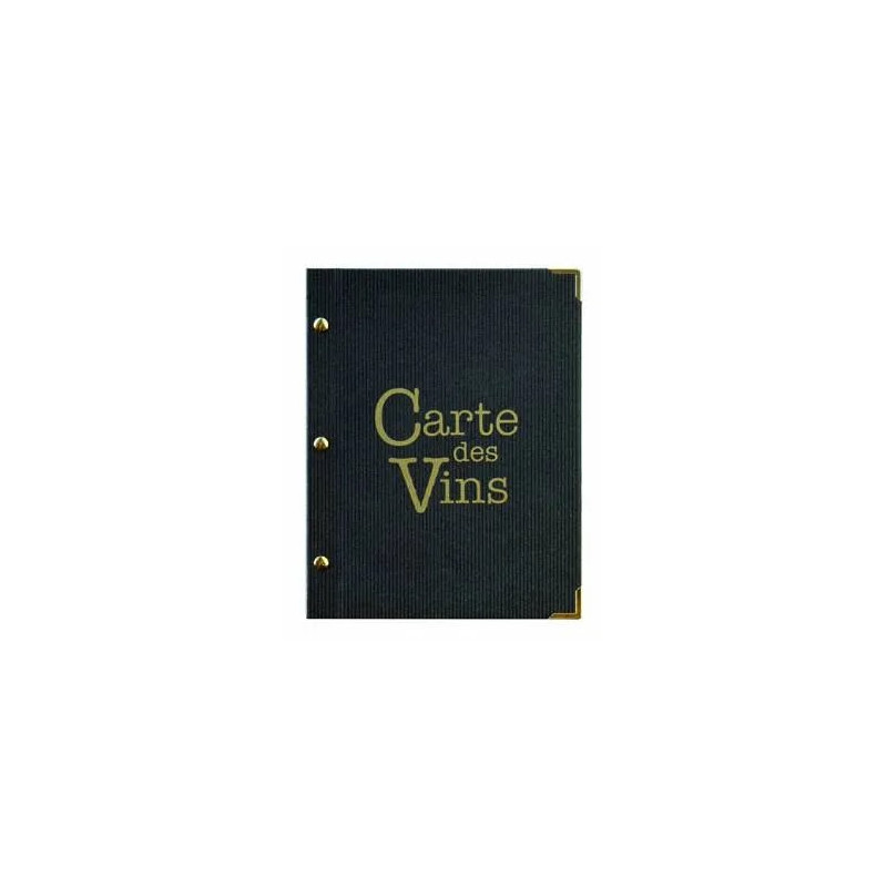 Carte des vins noire 17.5 x 25.4cm