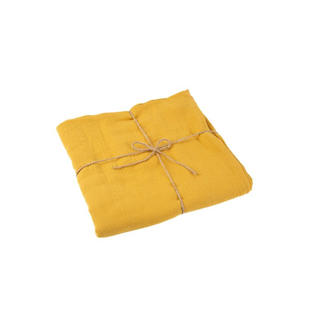 Nappe gaze de coton ocre 1,30 x 2,40m