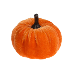 Citrouille velours orange 7 x 7cm