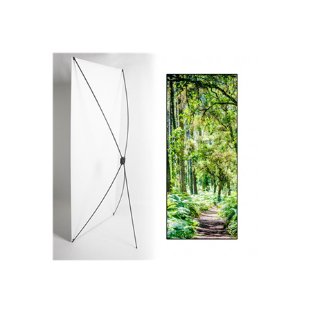 Kakemono Balade en forêt - 180 x 80 cm - Toile M1 avec structure  X- Banner