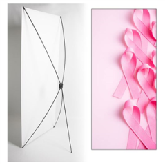 Kakemono octobre rose 3 - 180 x 80 cm - Toile M1 avec structure  X- Banner