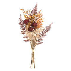 Bouquet de fleurs d'Automne fougères et feuillages terracotta - Haut. 46cm
