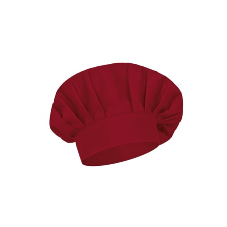 Toque de cuisine en coton  et  polyester rouge - 23 x 32 cm