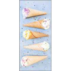 Kakemono Cornet de glace bleu - 180 x 80 cm - Toile M1 avec structure  X- Banner