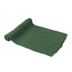 Chemin de table gaze de coton vert anglais 30cm x 3m