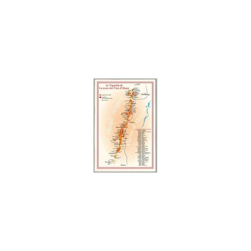 Tissu Imprimé   Route des Vins d'Alsace  - Coton - 48 x 72 cm*