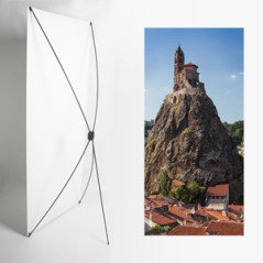 Kakemono Auvergne Chapelle - 180 x 80 cm - Toile M1 avec structure  X- Banner