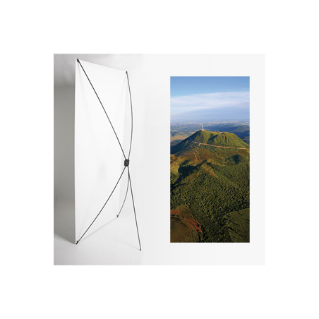 Kakemono Auvergne Volcan - 180 x 80 cm - Toile M1 avec structure  X- Banner