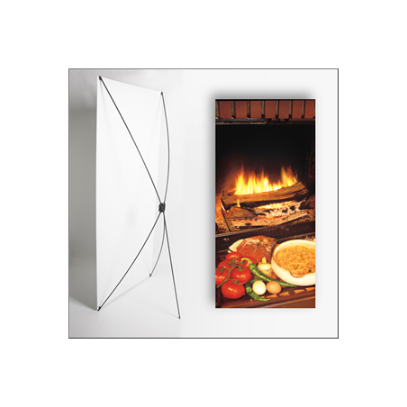 Kakemono Basque Gastronomie  - 180 x 80 cm - Toile M1 avec structure  X- Banner