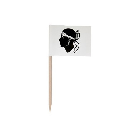 Drapeaux mini Corse x144 papier - 3.5 x 2.5cm (pic en bois de 6.5cm)