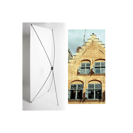 Kakemono maison nord - 180 x 80 cm - Toile M1 avec structure  X- Banner