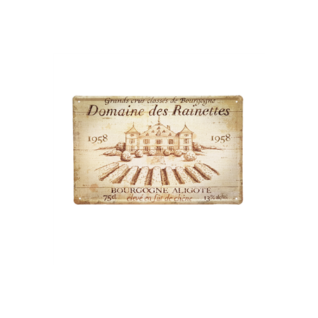 Plaque métal DOMAINE DES RAINETTES - 20 x 30cm