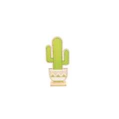 Cactus en bois sur socle 12 x 4 x 27cm