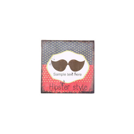 Plaque en bois TEX MEX Hipster Style - 30 x 30cm