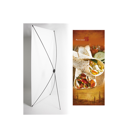Kakemono fajitas mexique - 180 x 80 cm - Toile M1 avec structure  X- Banner