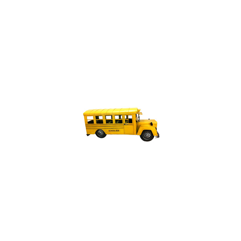 Bus School jaune en métal - 40 x 17 x 13 cm
