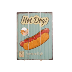 Plaque en bois HOT DOG - 40 x 30cm