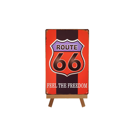 Plaque métal ROUTE 66 - 20 x 30cm