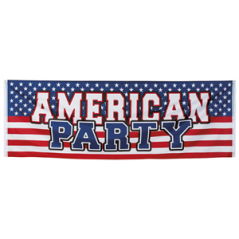 Bannière AMERICAN PARTY - tissu 74 x 220 cm
