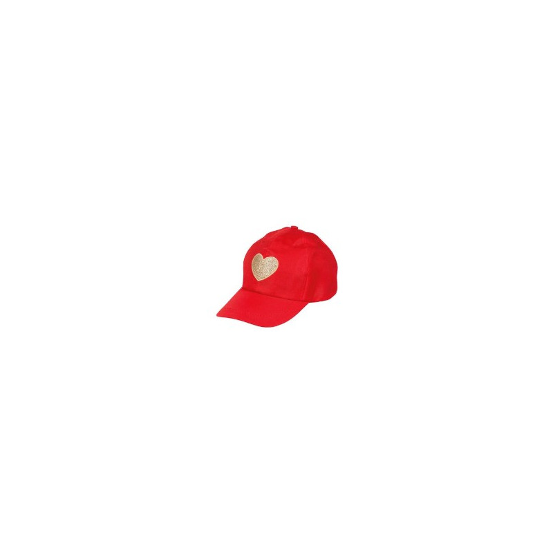 Casquette rouge cœur – Taille adulte ajustable