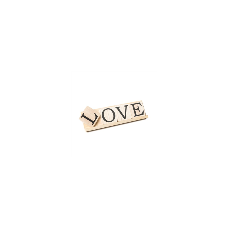 Mot Love sur socle bois - 10 x 34cm