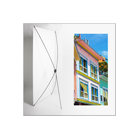 Kakemono AMS façade - 180 x 80 cm - Toile M1 avec structure X- Banner