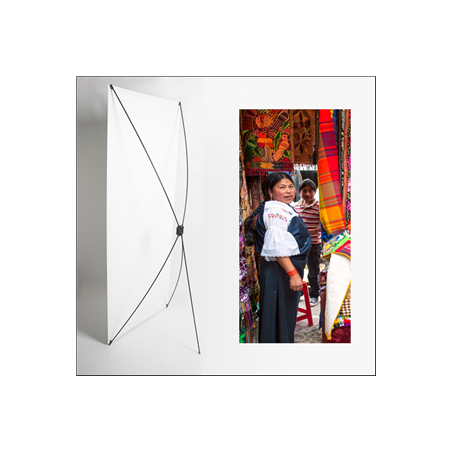 Kakemono AMS Vendeuse - 180 x 80 cm - Toile M1 avec structure X- Banner