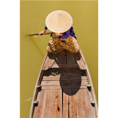 Kakemono Vietnam Bateau - 180 x 80 cm - Toile M1 avec structure X- Banner