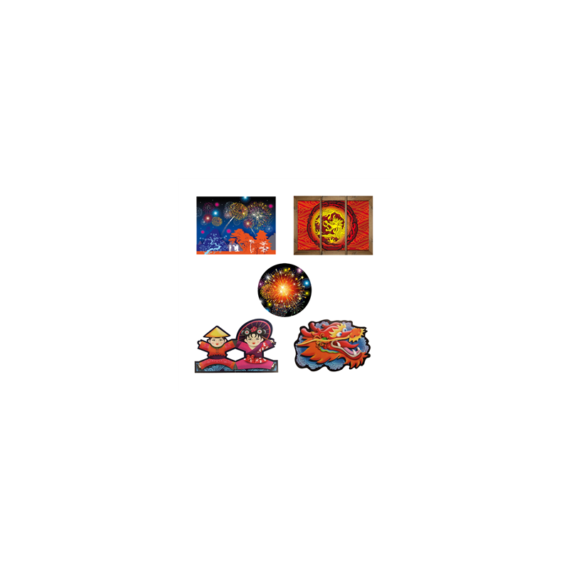 Mobiles Asie x5 - carton - 42 x 30cm