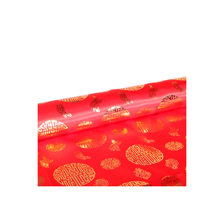 Tissu Asiatique Calligraphie synthétique - Larg. 150cm (vendu au mètre)