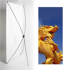Kakemono Chine Dragon - 180 x 80 cm - Toile M1 avec structure X- Banner