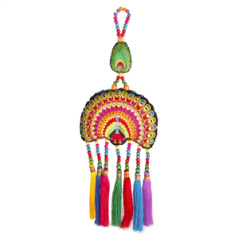 Suspension paon - tissu - 45 x 17 cm