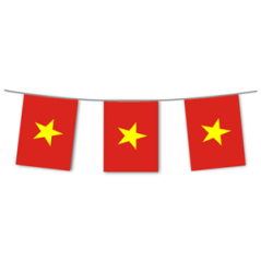 Guirlande Vietnam 10 fanions 21 x 21cm - papier Long. 420cm