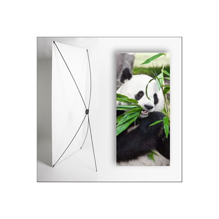 Kakemono Asie Panda - 180 x 80 cm - Toile M1 avec structure X- Banner